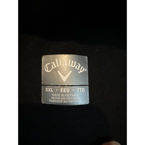 Callaway Mens 1/4-Zip Pullover Jacket XXL Black Polyester Golf Fleece Sweater Wi - Picture 2 of 5